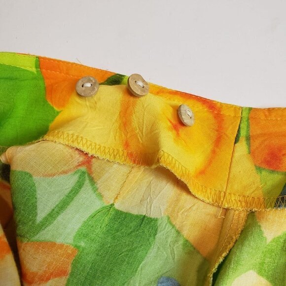 Jams World Daffodil Floral Wrap Skirt Vintage Tropical Rayon Yellow Womens Small - Picture 6 of 9